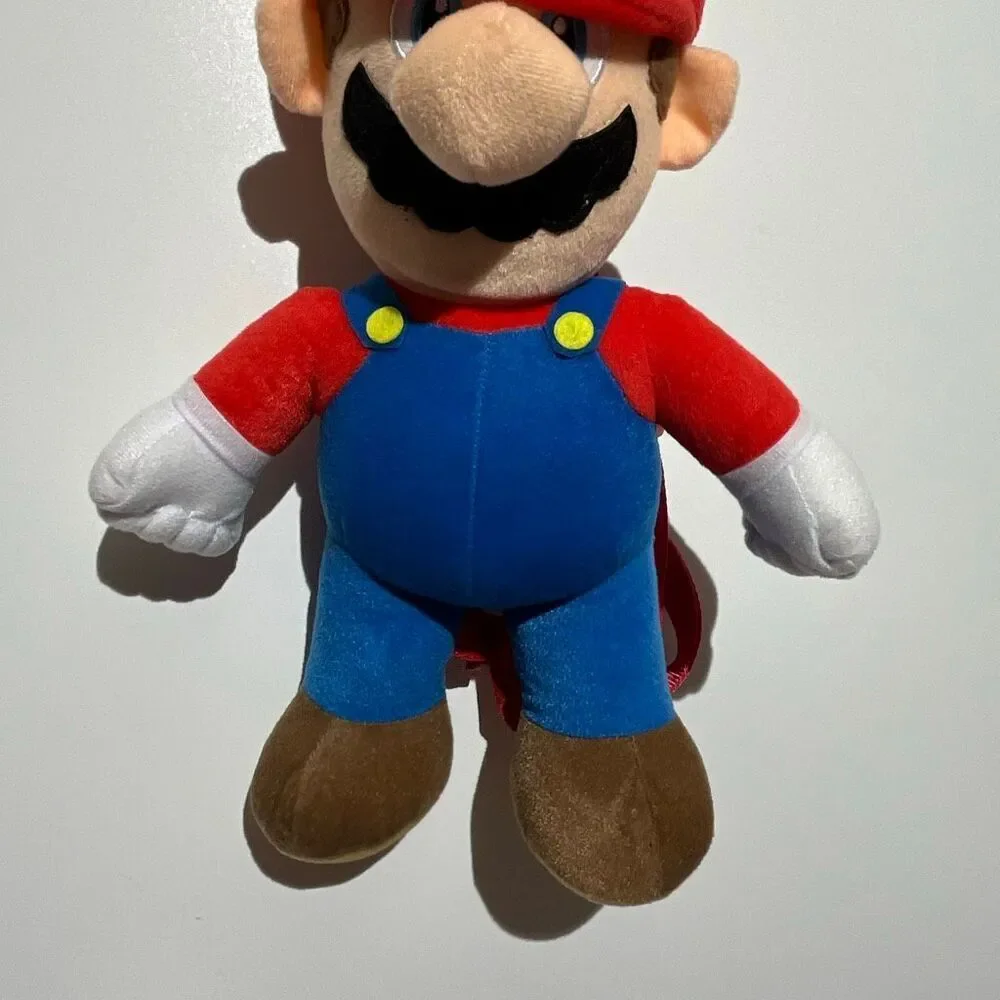 Nintendo Super Mario Plush Backpack Kids Red Blue Adjustable Straps Novelty‎ Bag